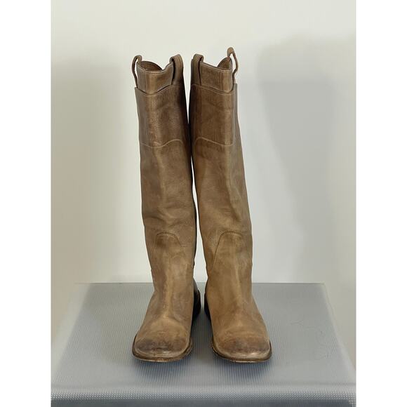 Frye Paige Tall Riding Equestrian Knee High Boots Light Tan Size 7.5 - Picture 2 of 9